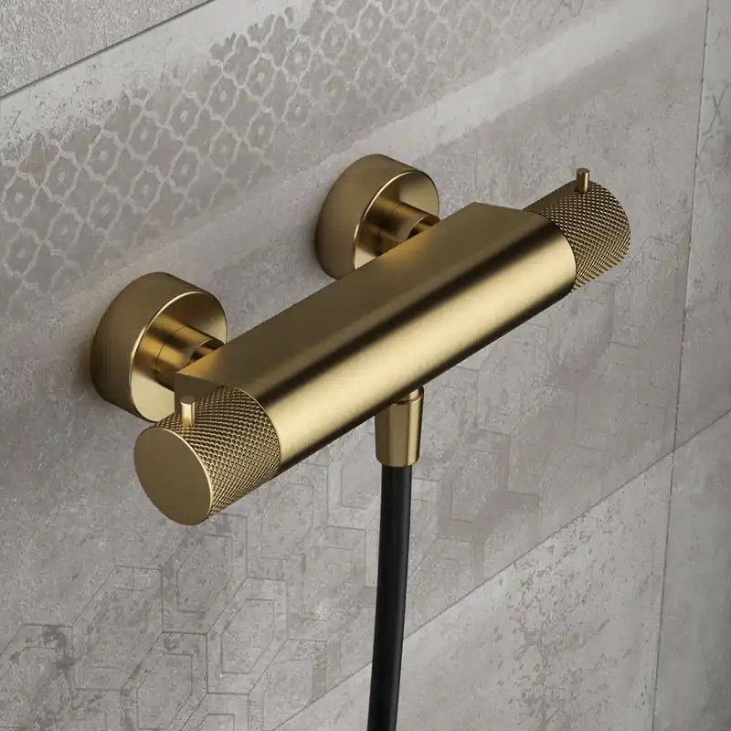 Hotbath Cobber X thermostatische douchemengkraan geborsteld messing PVD Populair