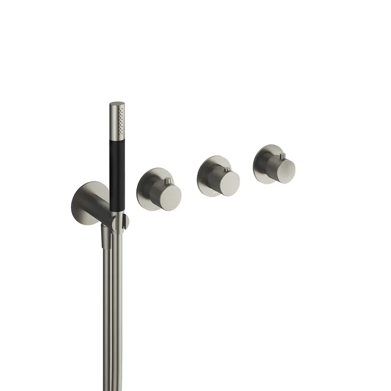Bulkbestelling Hotbath Cobber X afbouwdeel inbouw douchethermostaat met 2 stopkranen zonder uitloop geborsteld nikkel