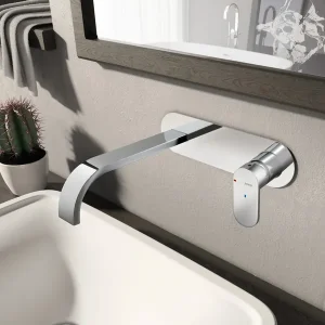 Favoriet Hotbath Friendo inbouw wastafelmengkraan met ronde uitloop op plaat chroom