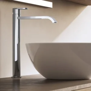 Hotbath Friendo hoge wastafelmengkraan met ronde uitloop chroom Nieuwe Collectie