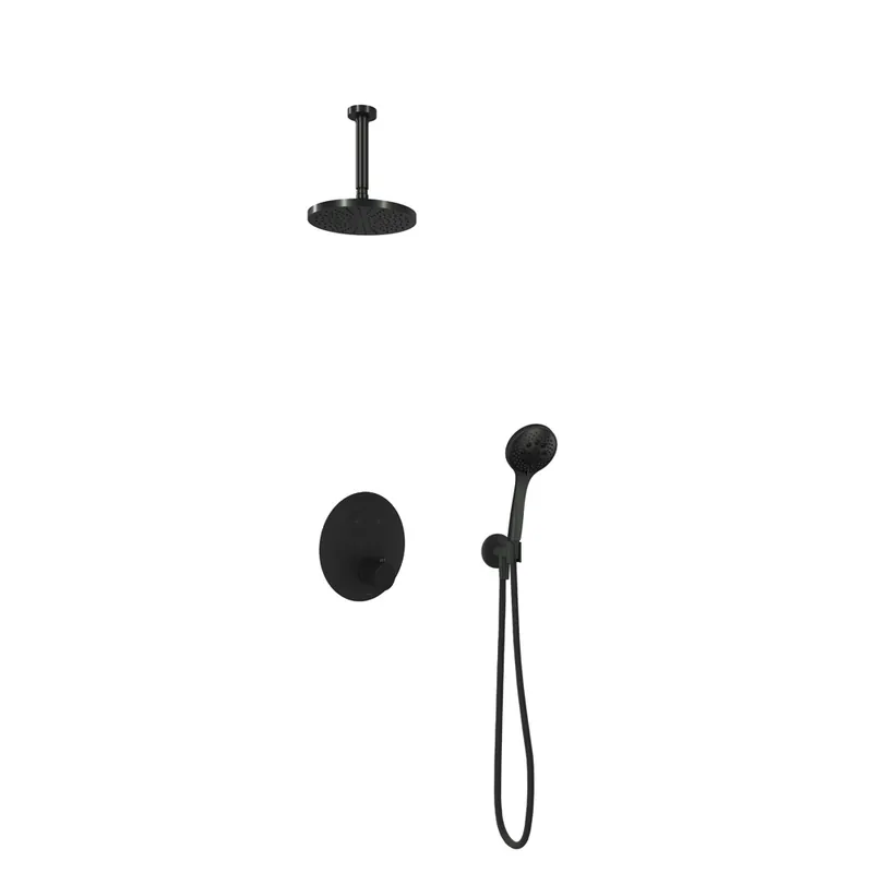 Koopje Hotbath Cobber IBS22GN inbouwdouche met 3s handdouche en 15cm plafondbuis geborsteld nikkel