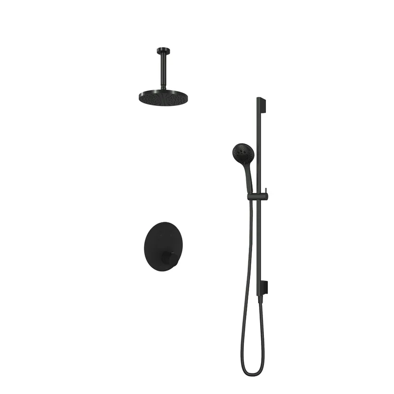 Flitsaanbieding Hotbath Cobber IBS22GN inbouwdouche met 3s handdouche, 15cm plafondbuis en glijstang geborsteld nikkel