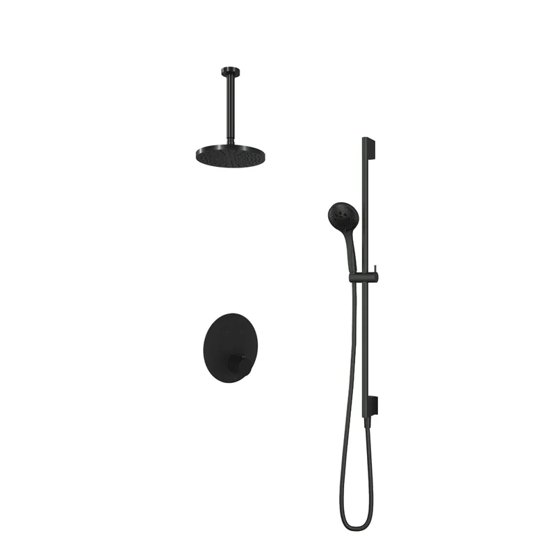 Seizoensaanbieding Hotbath Cobber IBS22GN inbouwdouche met 3s handdouche, 30cm plafondbuis en glijstang geborsteld nikkel