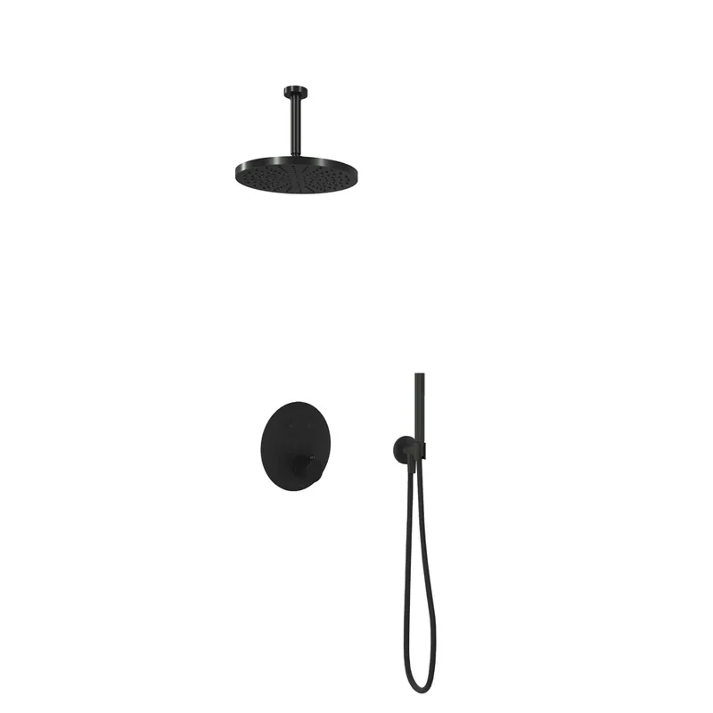 Hotbath Cobber IBS22GN inbouwdouche met 15cm plafondbuis en 30cm hoofddouche geborsteld nikkel Op = Op