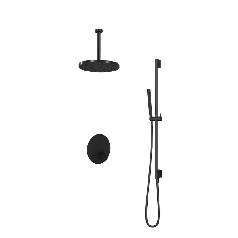 Gratis Verzending Hotbath Cobber IBS22GN inbouwdouche met 30cm plafondbuis, 30cm hoofddouche en glijstang geborsteld nikkel