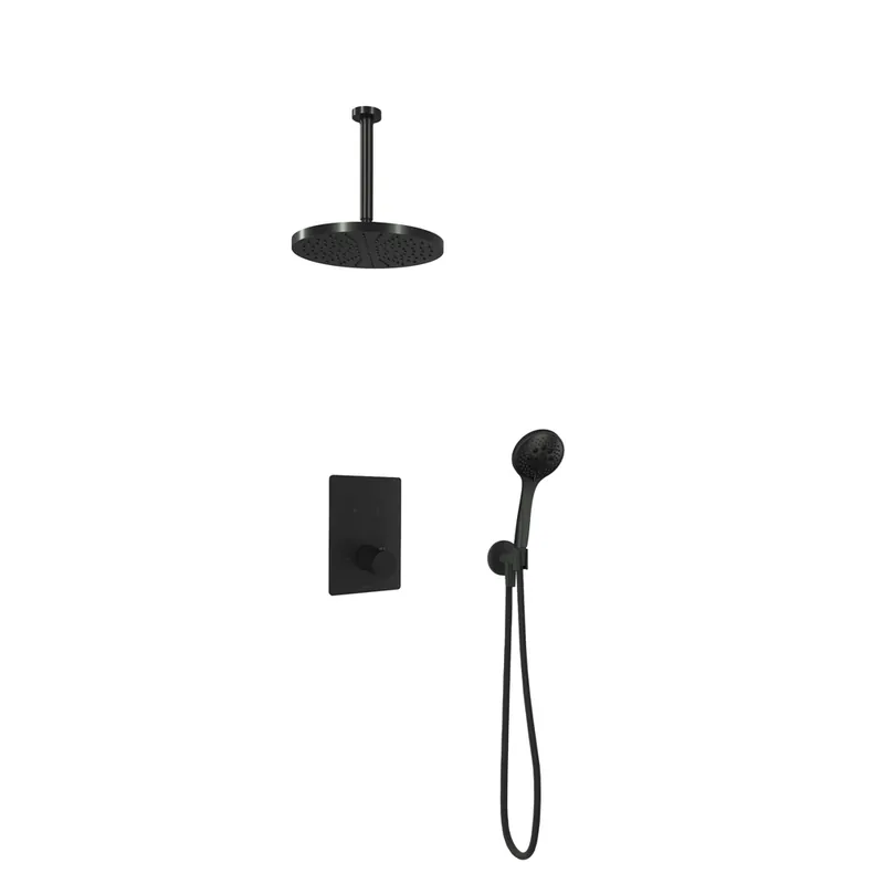 Nu Kopen Hotbath Cobber IBS23CR inbouwdouche met 3s handdouche, 30cm plafondbuis en 30cm hoofddouche chroom