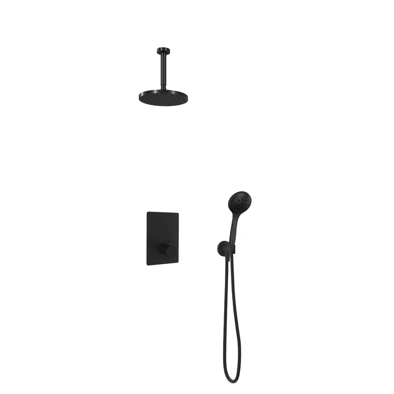 Exclusieve Aanbieding Hotbath Cobber IBS23GN inbouwdouche met 3s handdouche en 15cm plafondbuis geborsteld nikkel