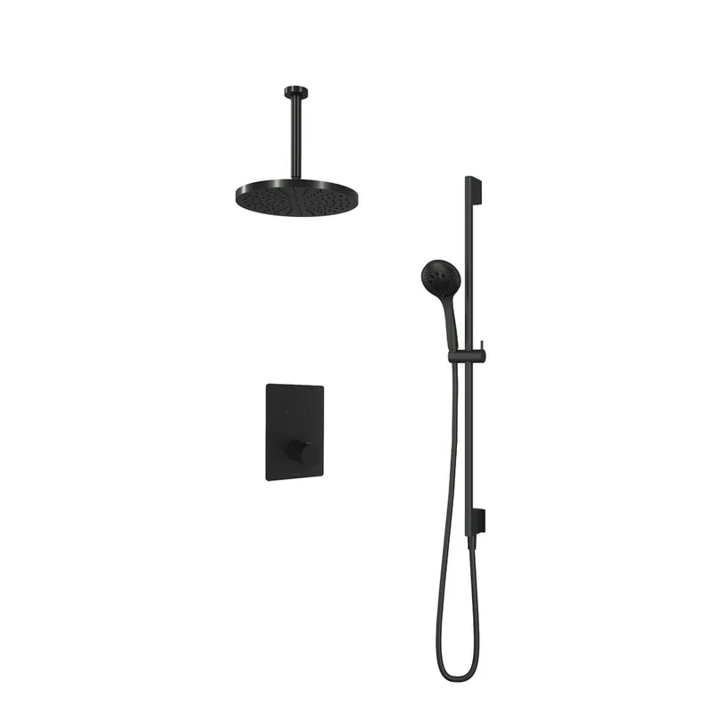 Hotbath Cobber IBS23GN inbouwdouche met 3s handdouche, 30cm plafondbuis, 30cm hoofddouche en glijstang geborsteld nikkel Rechtstreeks Van De Fabrikant