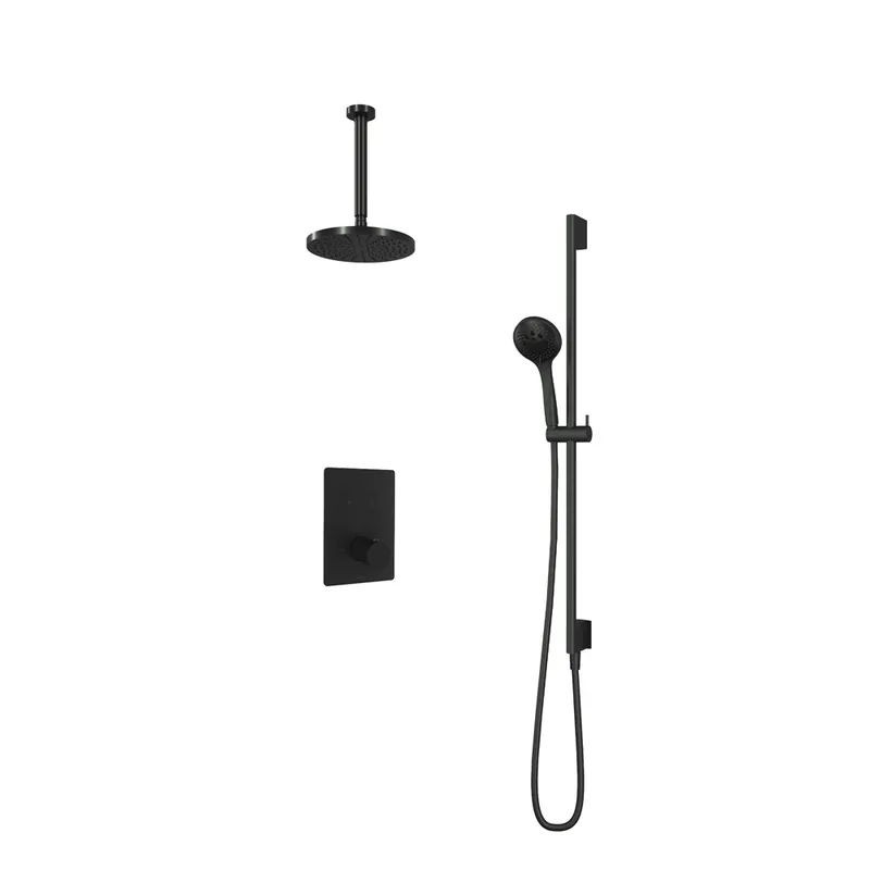 Exclusieve Aanbieding Hotbath Cobber IBS23GN inbouwdouche met 3s handdouche, 30cm plafondbuis en glijstang geborsteld nikkel
