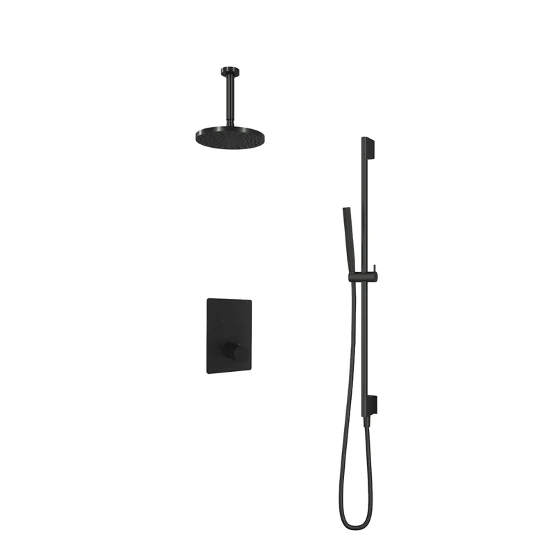 Hotbath Cobber IBS23GN inbouwdouche met 15cm plafondbuis en glijstang geborsteld nikkel Direct Verzonden