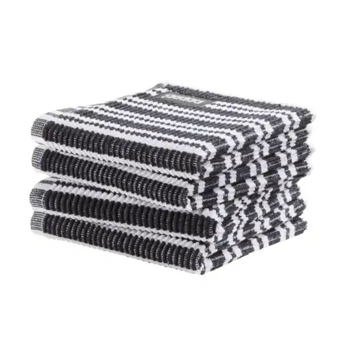 DDDDD vaatdoek Stripe black 30 x 30 cm Speciale Aanbieding