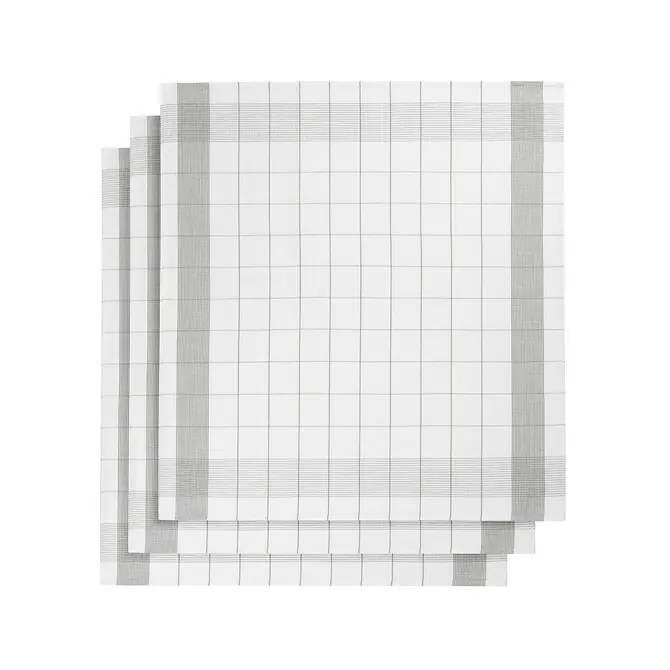 De Witte Lietaer Mixte Theedoek 68x68 white-grey 5550 Origineel