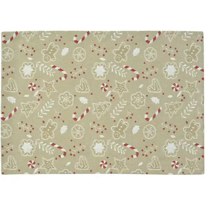 Direct Verzonden Sander placemat Ginger Man 35x50 Fb. 19 - Beige/Red