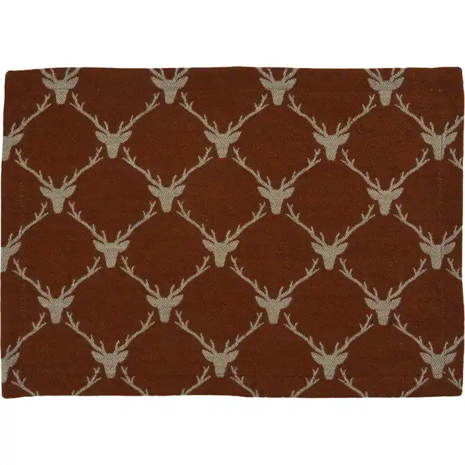 Budget Sander placemat Antlers 35x50 Fb. 33 - Roestbruin