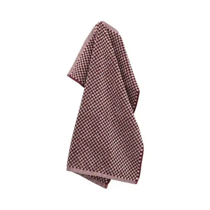Bunzlau Castle Small Check keukendoek 53x60 Burgundy Weekendaanbieding