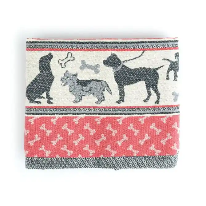 Superprijs Bunzlau Castle Dogs theedoek 65x65 Red
