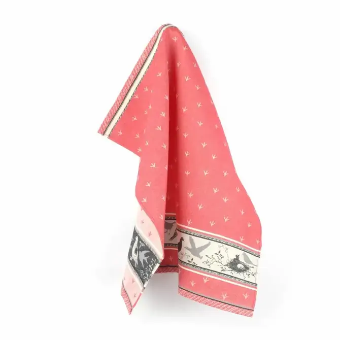 Bunzlau Castle Birds theedoek 65x65 Red Uitverkoop