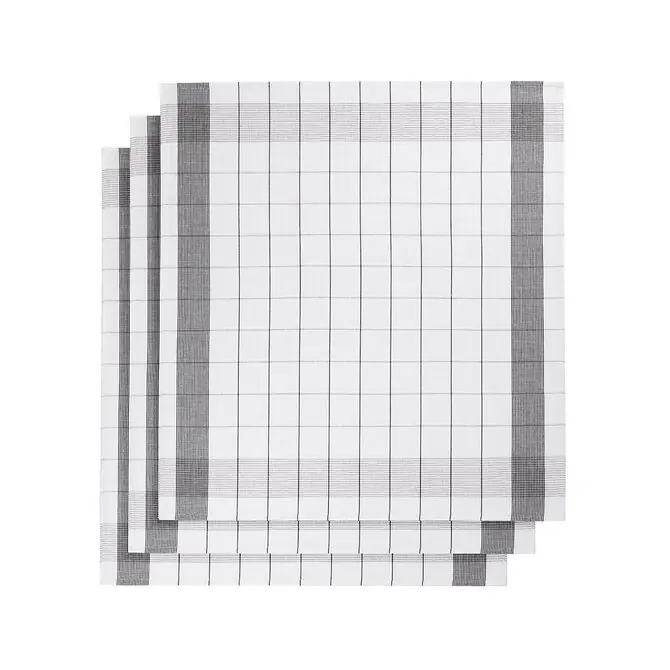 Korting De Witte Lietaer Mixte Theedoek 68x68 white-black 5598