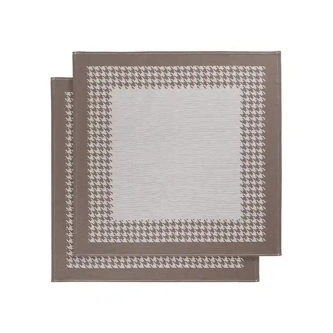 Op = Op De Witte Lietaer Pied De Poule Theedoek 66x66 champignon