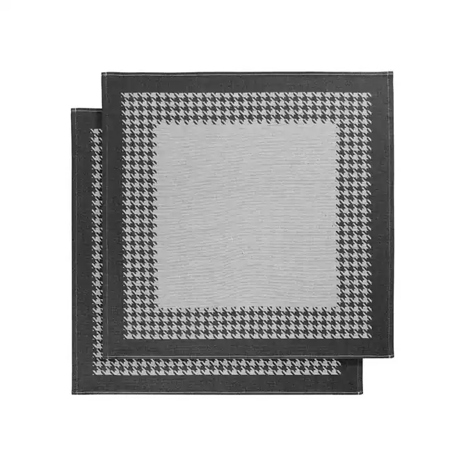 De Witte Lietaer Pied De Poule Theedoek 66x66 black Koopje