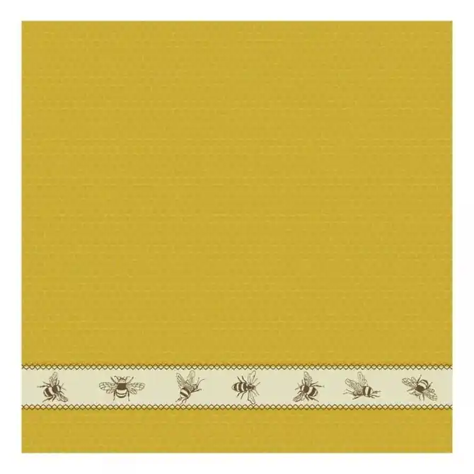 Premium DDDDD theedoek bees 60x65 yellow per stuk