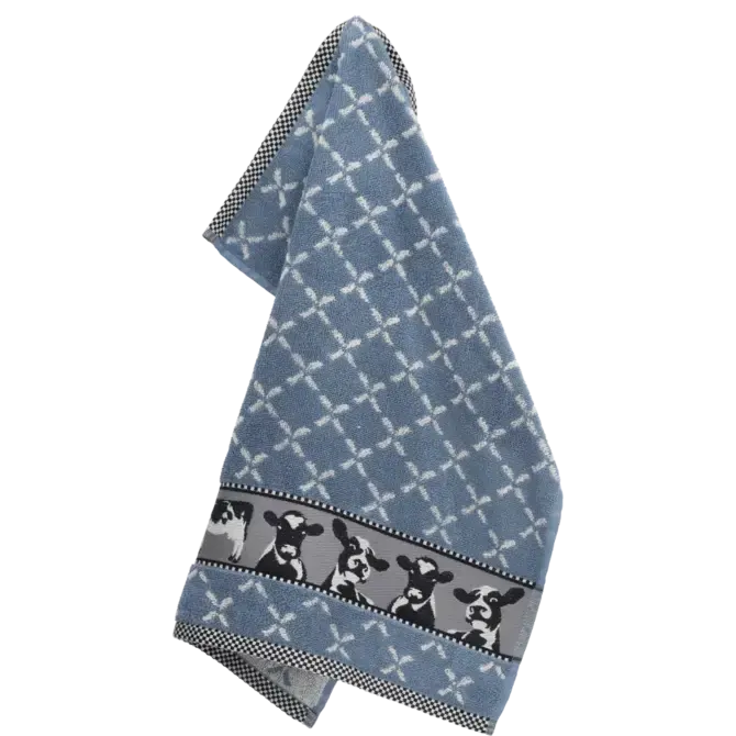 Bunzlau Castle Cows keukendoek 53x60 Grey-Blue Gecertificeerd