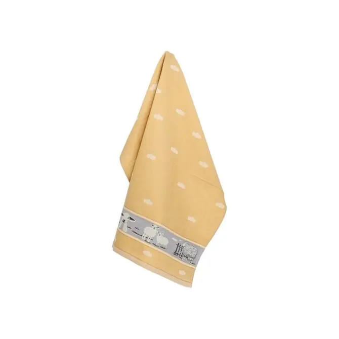Bunzlau Castle Sheep theedoek 65x65 Yellow Lage Prijs