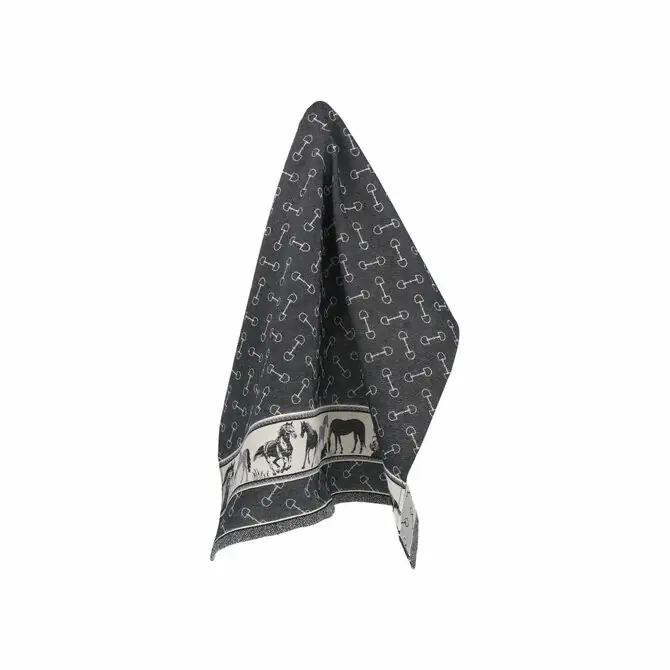 Koop Vandaag Bunzlau Castle Horse theedoek 65x65 Black