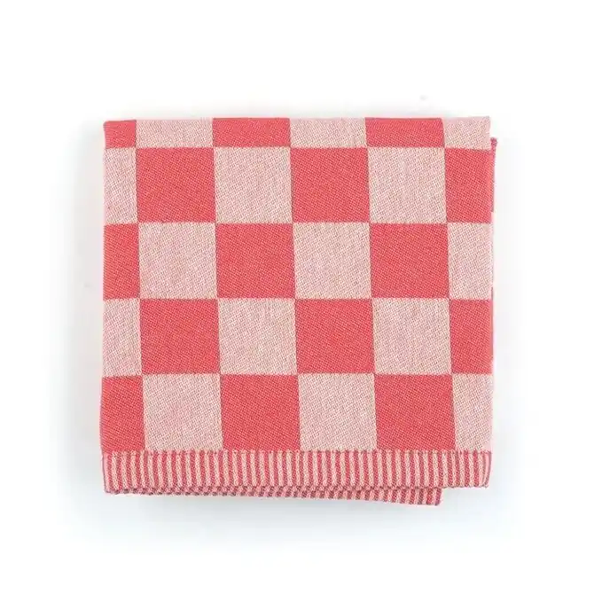 Korting Bunzlau Castle Block theedoek 65x65 Red