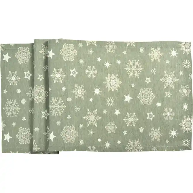 Direct Beschikbaar Sander tafelloper Cristallo Neve 50x140 Fb. 32 - Jade