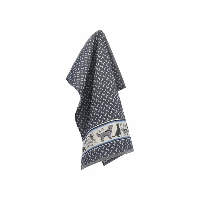 Beste Prijs Bunzlau Castle Dogs theedoek 65x65 Dark Blue