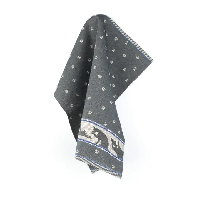 Voordeelprijs Bunzlau Castle Cats theedoek 65x65 Black