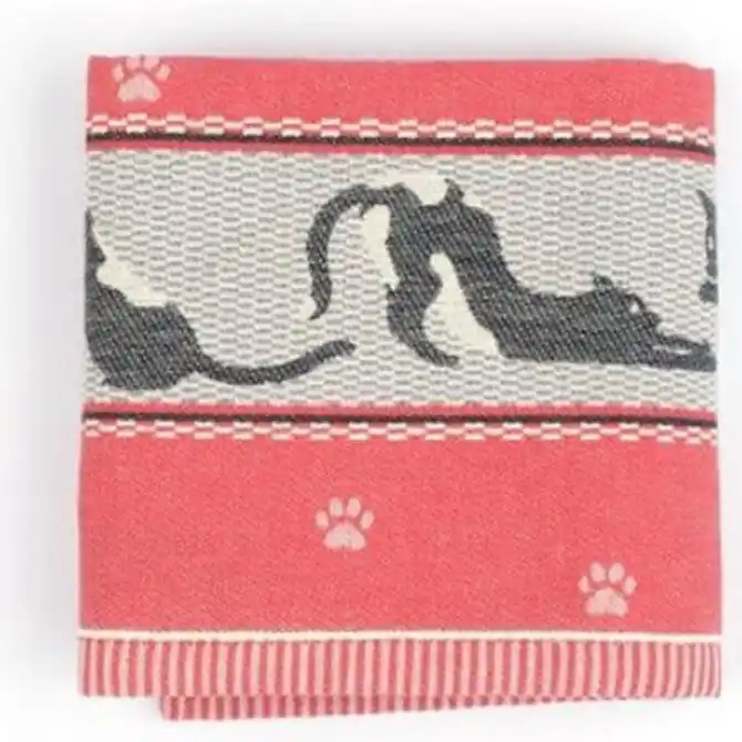 Betrouwbaar Bunzlau Castle Cats theedoek 65x65 Red