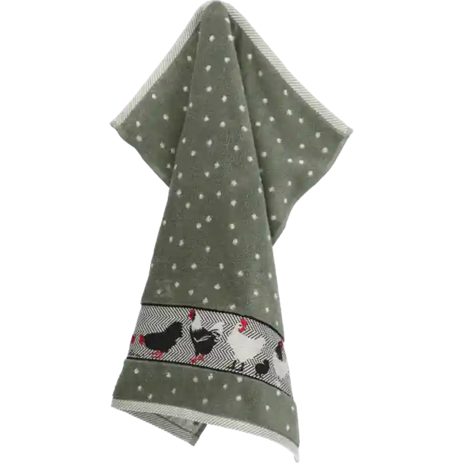 Plaats Bestelling Bunzlau Castle Chickens keukendoek 53x60 Dark Green