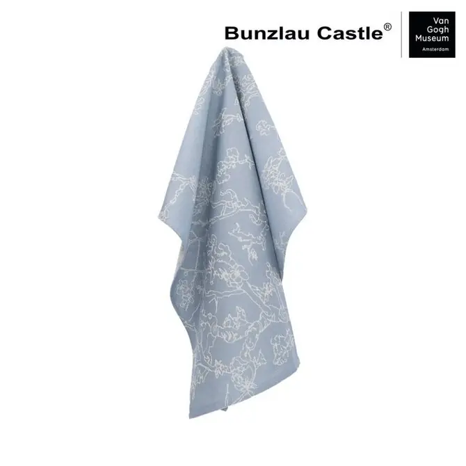 Bunzlau Castle Almond Blossom theedoek 65x65 Grey Blue Bulkbestelling