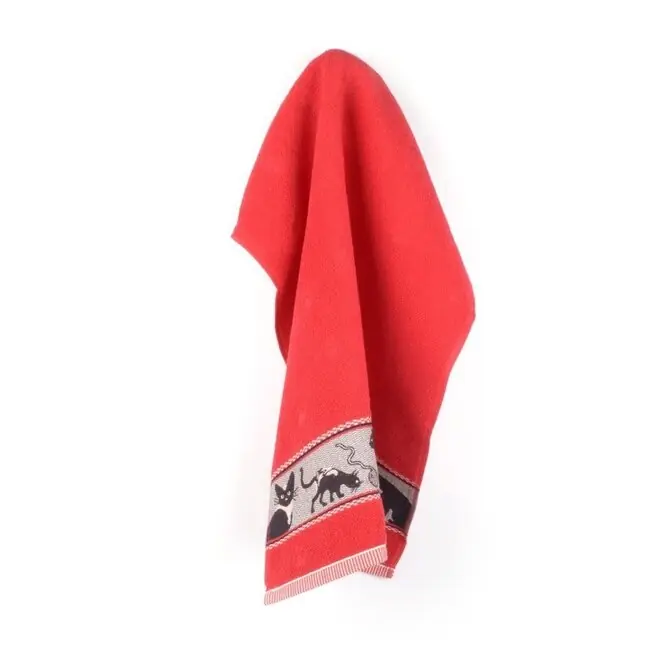 Nieuwe Collectie Bunzlau Castle Cats keukendoek 53x60 Red