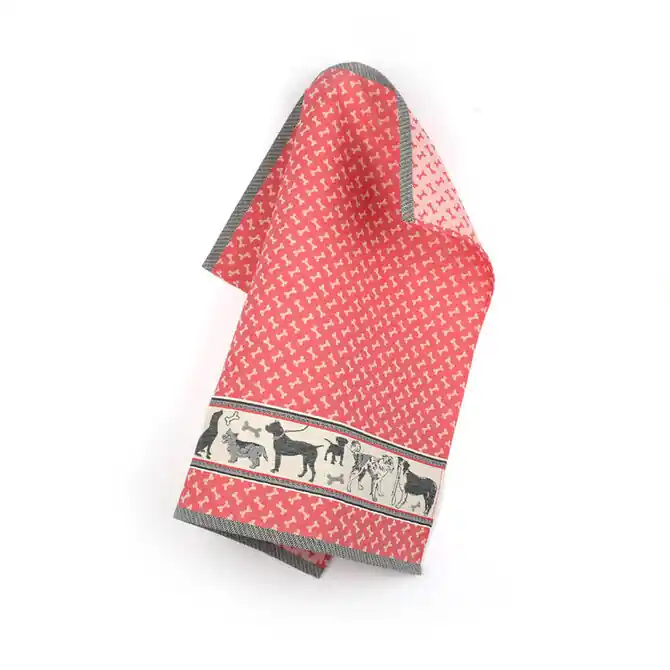 Nieuw Bunzlau Castle Dogs keukendoek 53x60 Red
