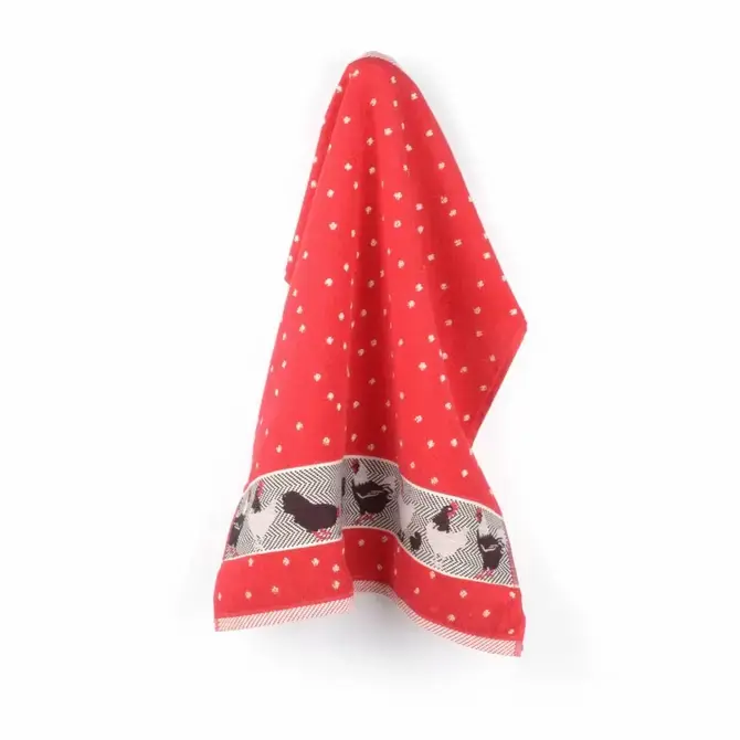 Bunzlau Castle Chickens keukendoek 53x60 Red Hoge Kwaliteit