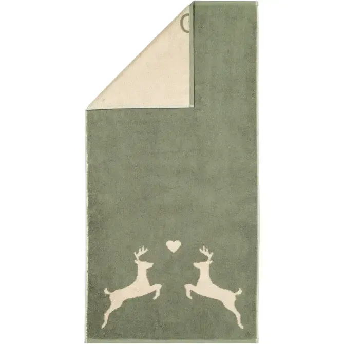 Betaalbaar Cawö Alpenchic Edition Hert 6228 Gastendoekje 30x50 groen