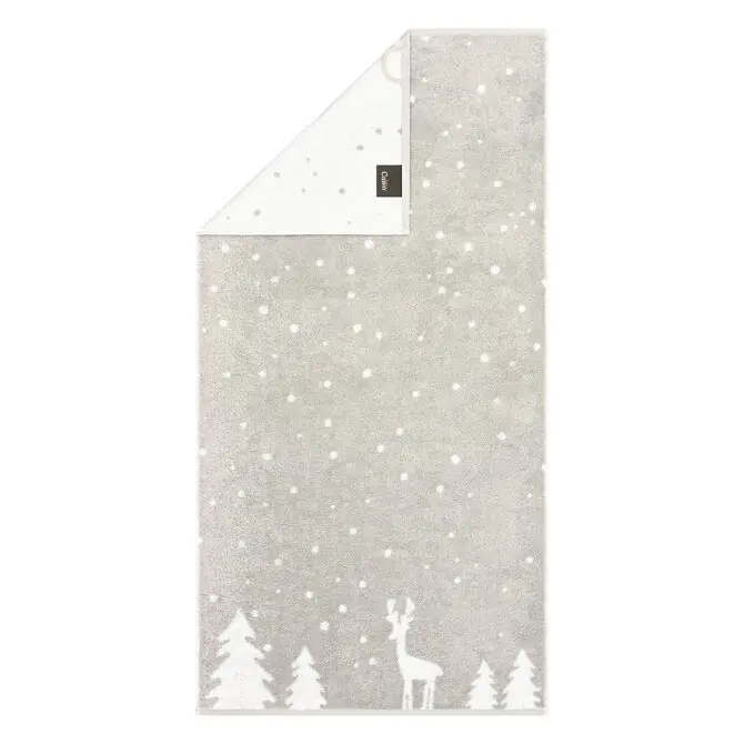 Beperkt Aanbod Cawö Winter Edition Gastendoekje 30x50 platin/wit