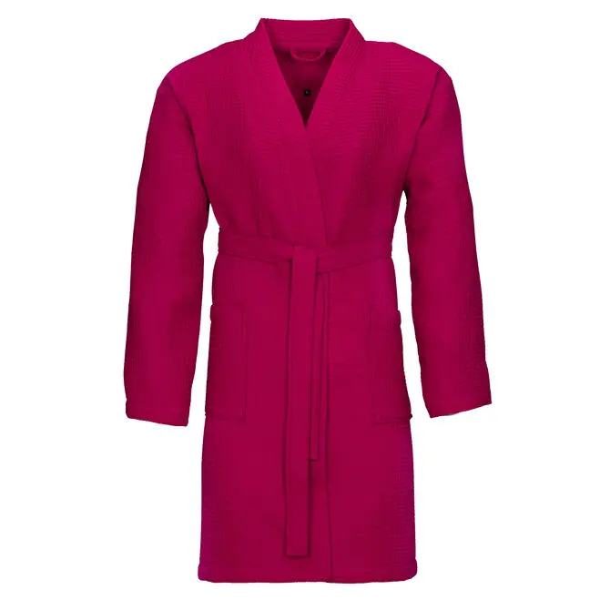 Weekendaanbieding Vossen Unisex badjas ROM Pique-U cranberry S