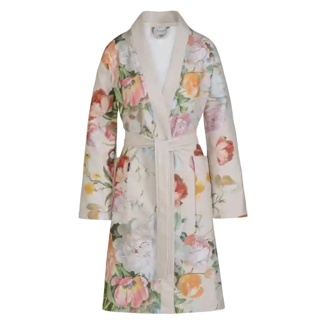 Aanbieding Vandyck Badjas FLEUR cream tan XLarge