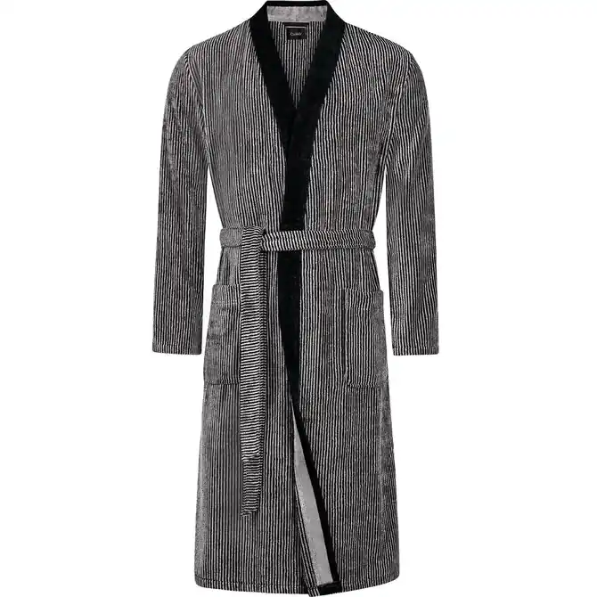 Populair Cawo Heren  Home Kimono  60 natuur-zwart