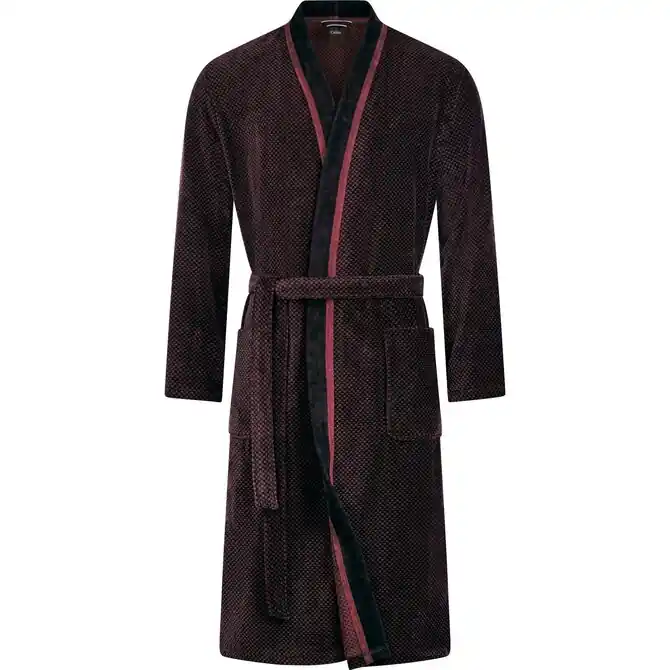 Tijdelijk Beschikbaar Cawo Heren Home Kimono 58 rood-zwart