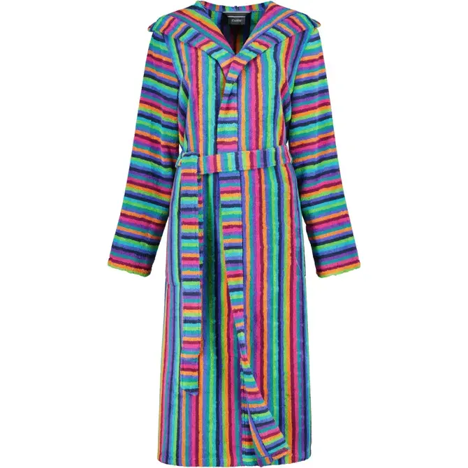 Cawo Dames Badjas met capuchon 7076 84 multicolor Maat 40/42 Ambachtelijk