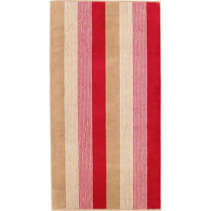 Topkwaliteit Cawö Coast Handdoek rot/natur 50/100