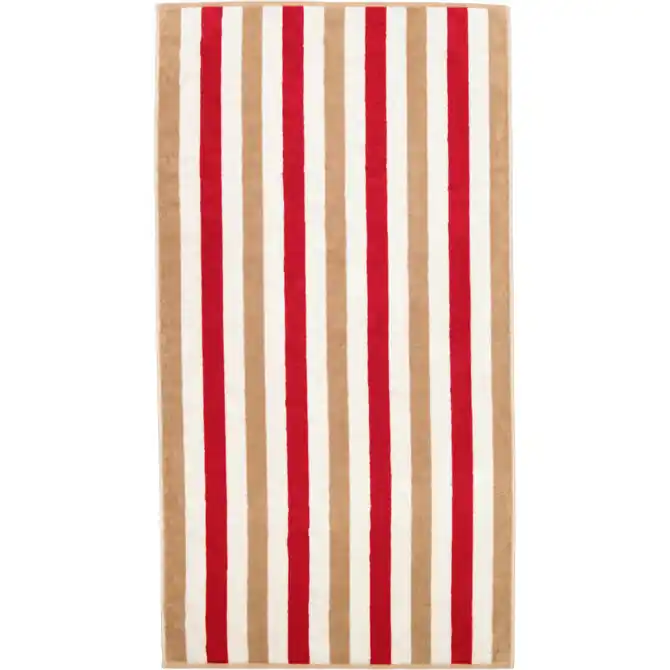Premium Cawö Coast  Douchelaken rot/natur 70/140