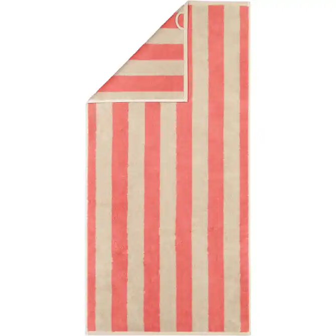 Cawo Gallery stripes Handdoek 50x100 koralle Budget