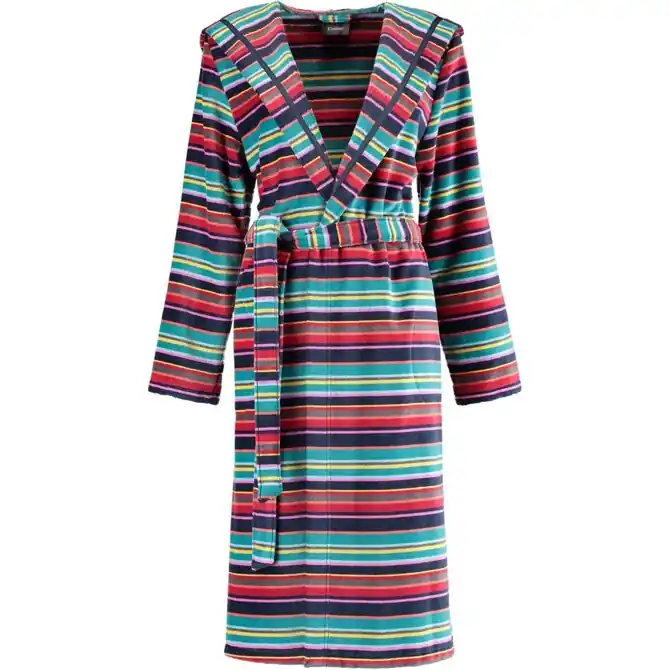 Cawö Dames Badjas met Capuchon 6135 Multi 38 Garantie Inbegrepen