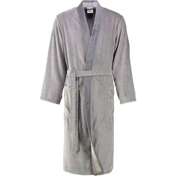 Cawö Heren Badjas 5840 Velours Kimono Stein 58 Speciale Aanbieding